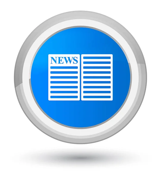 Newspaper icon prime cyan blue round button — Stock Photo, Image