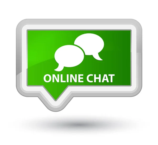 Online chatt prime gröna banner-knapp — Stockfoto