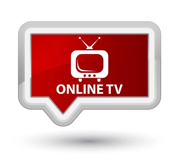 Online tv prime botão banner vermelho — Fotografia de Stock