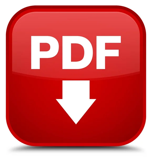 PDF-Letöltés ikon különleges piros négyzet gomb — Stock Fotó