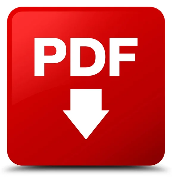 Ícone de download PDF botão quadrado vermelho — Fotografia de Stock