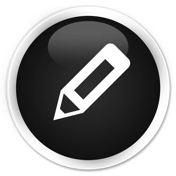 Піктограма олівця преміум чорна кругла кнопка — стокове фото