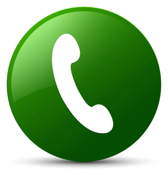 Telefoonpictogram groene ronde knop — Stockfoto