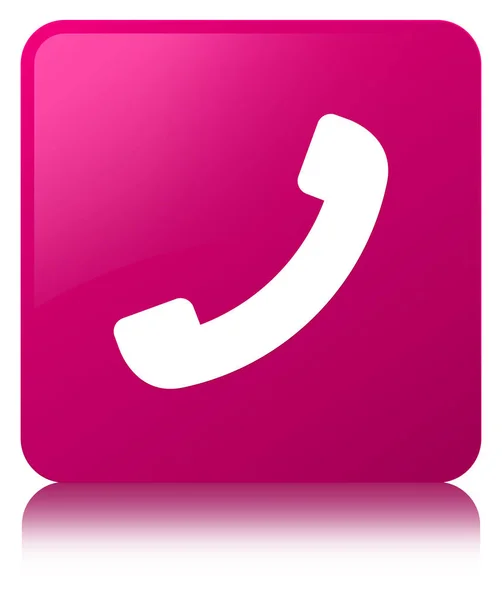 Phone icon pink square button — Stock Photo, Image