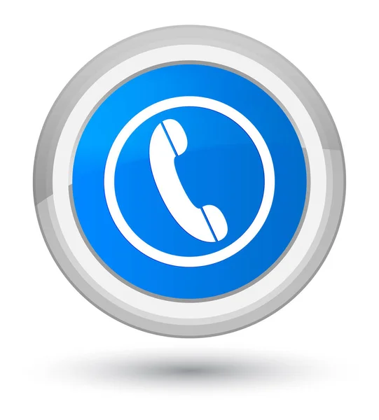 Піктограма телефону Проста блакитна кругла кнопка — стокове фото
