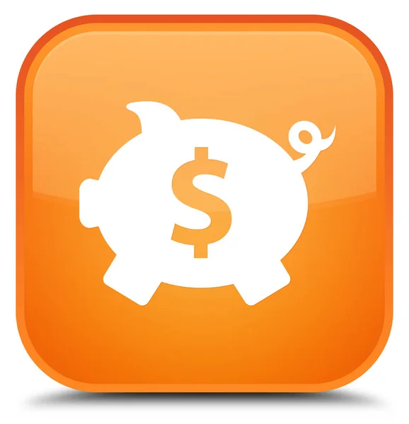 Piggy bank dollar sign icon special orange square button — Stock Photo, Image