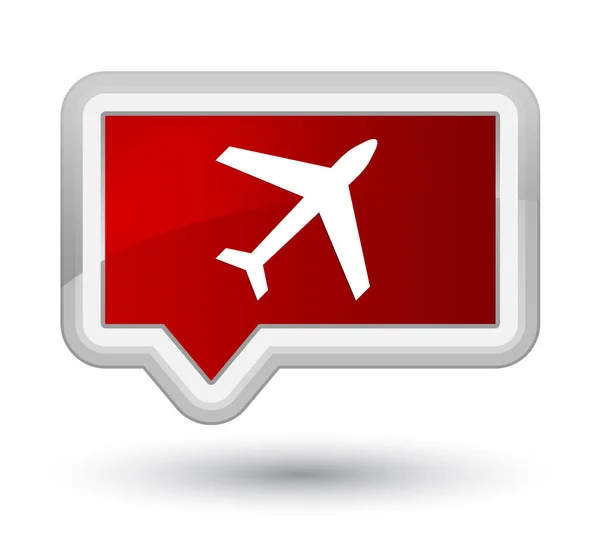 비행기 아이콘 주요 빨간색 배너 버튼 — 스톡 사진