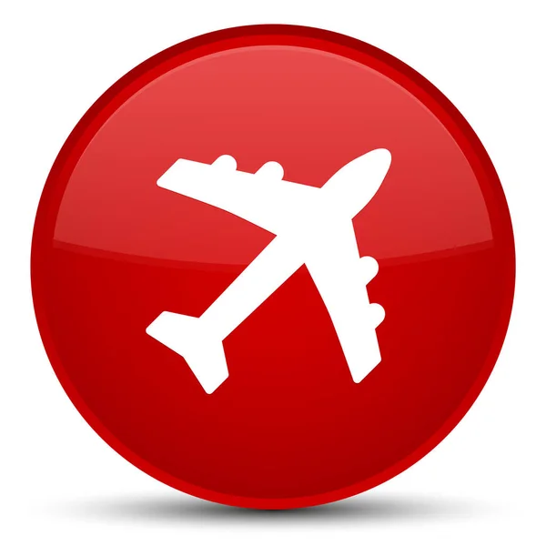 Flugzeug Symbol spezielle rote runde Taste — Stockfoto