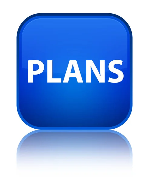 Plannen speciale blauwe vierkante knop — Stockfoto