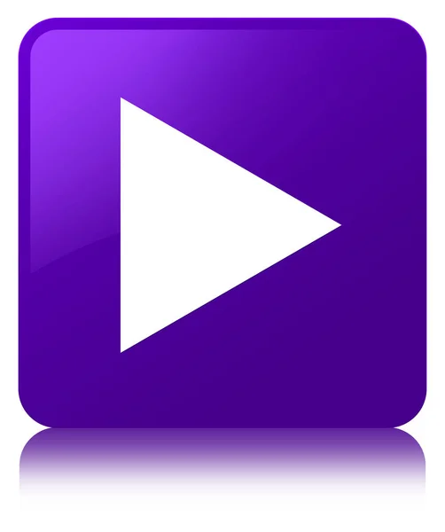 Jugar icono púrpura botón cuadrado —  Fotos de Stock
