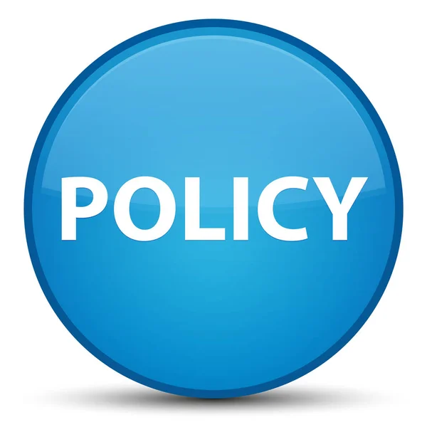 Policy special cyan blue round button — Stock Photo, Image