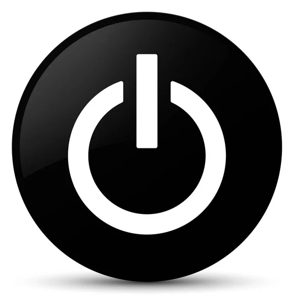 Power-ikonen svart rund knapp — Stockfoto