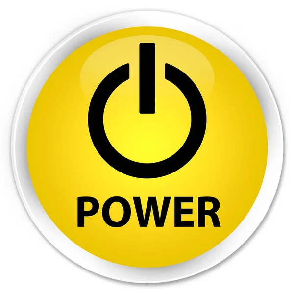 Prima de potencia botón redondo amarillo —  Fotos de Stock