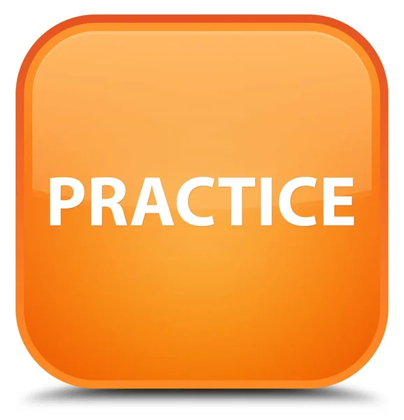 Practice special orange square button — Stock Photo, Image