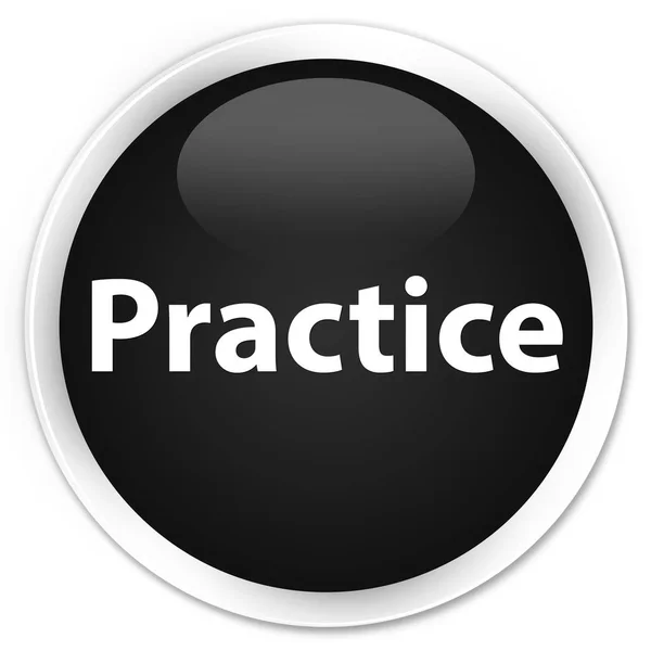 Practice premium black round button — Stock Photo, Image