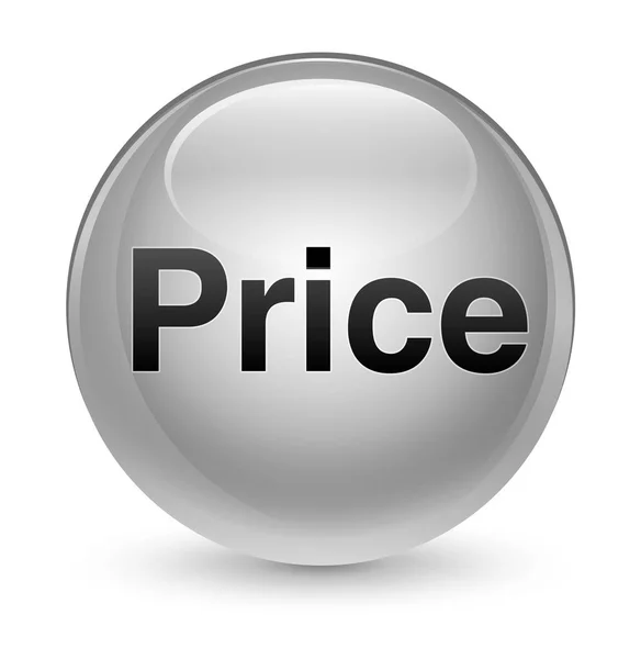 Preço botão redondo branco vítreo — Fotografia de Stock