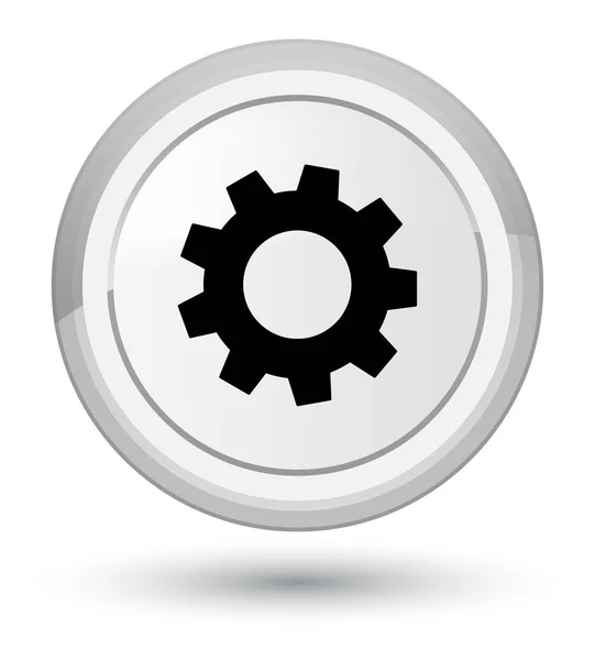 Process icon prime white round button — Stock Photo, Image