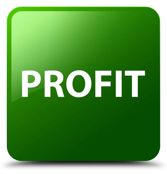 Profit green square button — Stock Photo, Image