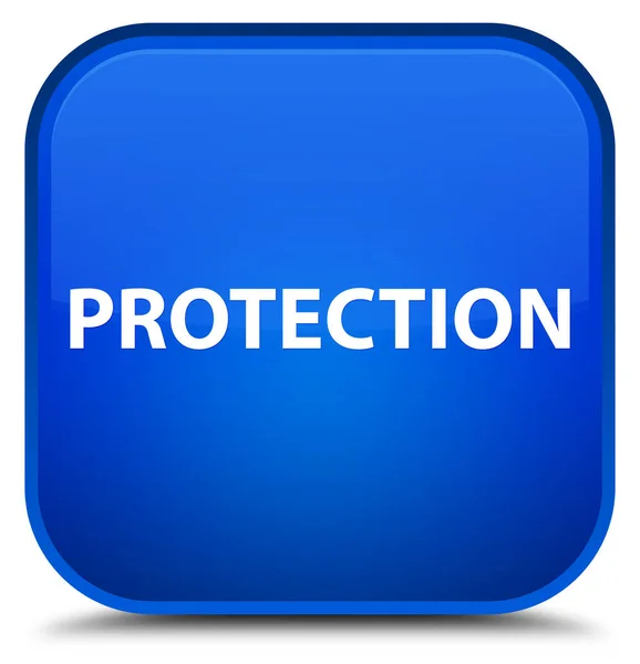 Ochrana speciální modré čtvercové tlačítko — Stock fotografie