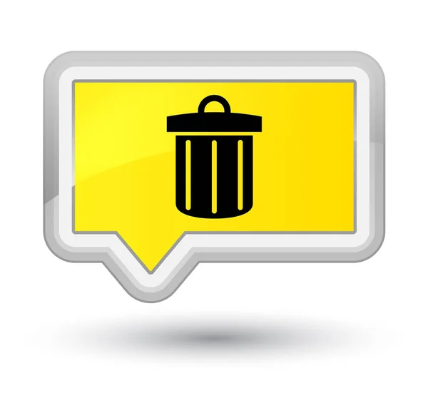 Geri dönüşüm kutusu simgesini baş sarı banner buton — Stok fotoğraf