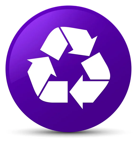 Recycle icon purple round button — Stock Photo, Image