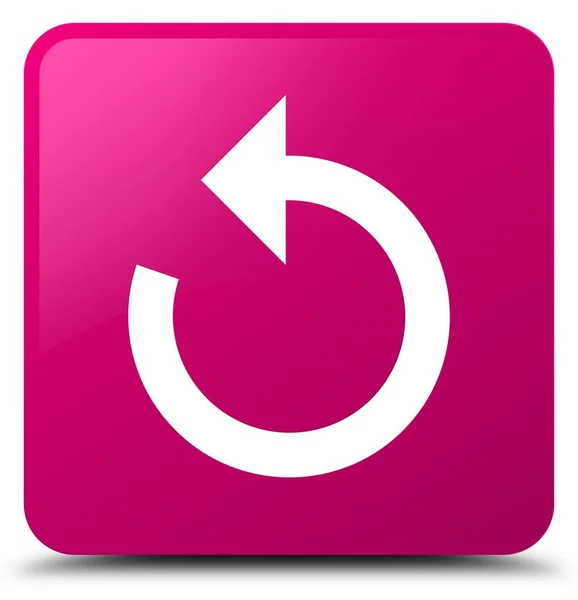 Atualizar ícone de seta rosa botão quadrado — Fotografia de Stock
