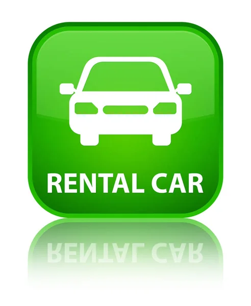 대 여 자동차 특별 한 녹색 사각형 버튼 — 스톡 사진