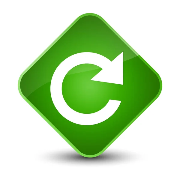 Reply rotate icon elegant green diamond button — Stock Photo, Image