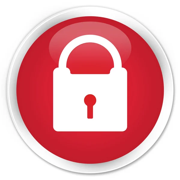 Padlock icon premium red round button — Stock Photo, Image