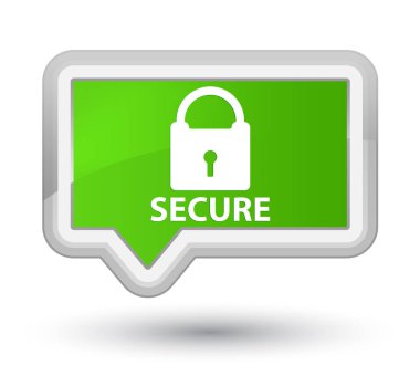 (Asma kilit simgesi) asal yumuşak yeşil banner buton güvenli