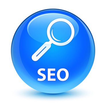 SEO camsı camgöbeği mavi yuvarlak düğmesi