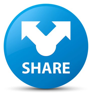 Paylaş camgöbeği mavi yuvarlak düğmesi