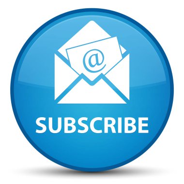 (Haber bülteni e-posta simgesi) özel mavi düğme mavi abone