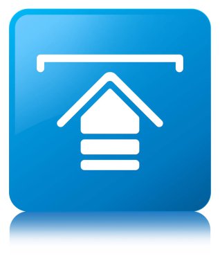 Simge camgöbeği mavi kare düğmesini upload