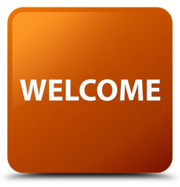 Hoş geldiniz kahverengi kare düğme