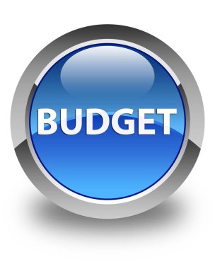 Bütçe parlak mavi yuvarlak düğme