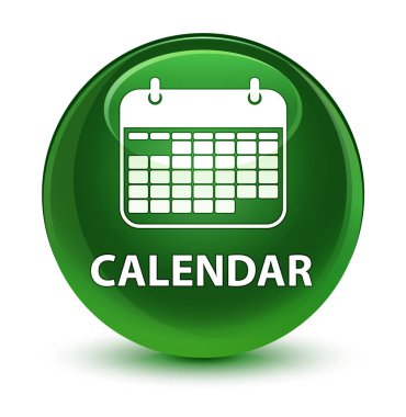 Takvim cam gibi yumuşak yeşil yuvarlak düğmesi