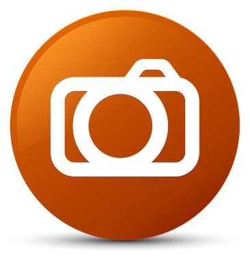 Kamera simgesi kahverengi yuvarlak düğmesi