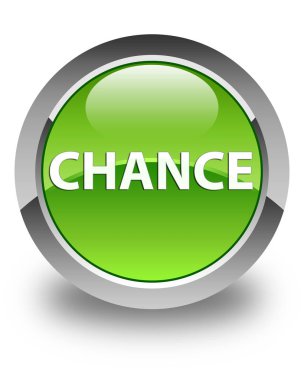 Şans parlak yeşil yuvarlak düğme