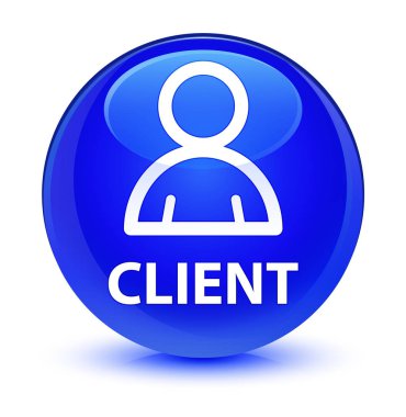 İstemci (üye simgesi) cam gibi mavi yuvarlak düğmesi