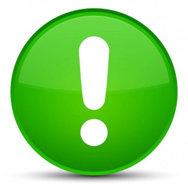 Ünlem işareti simgesi özel yeşil yuvarlak düğmesi