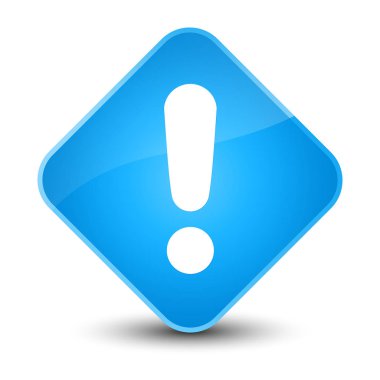 Ünlem işareti simgesi zarif camgöbeği mavi elmas düğmesini