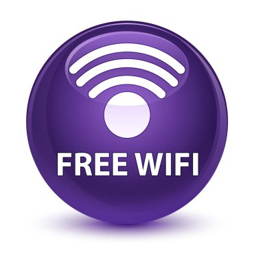 Ücretsiz Wi-Fi camsı mor yuvarlak düğmesi