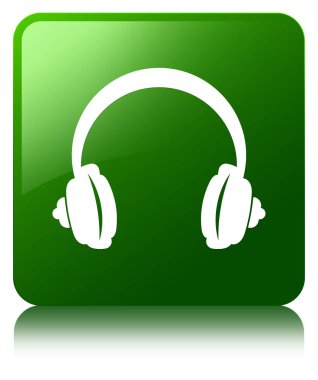 Kulaklık simgesi yeşil kare düğme