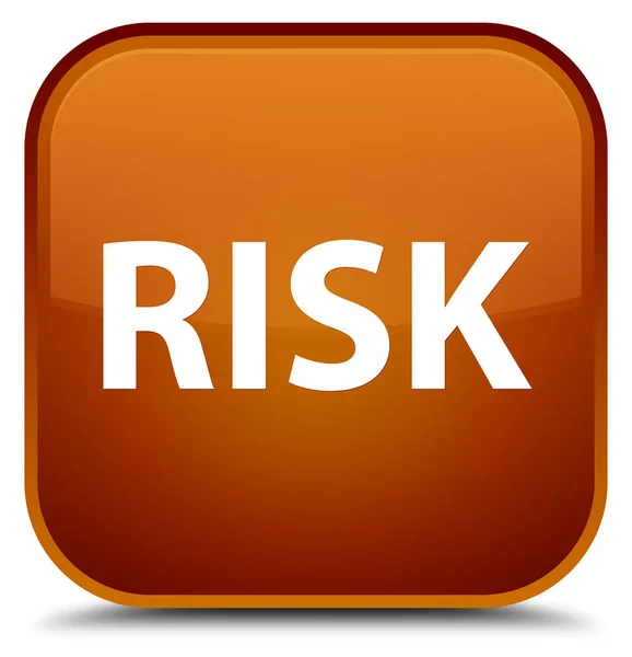 Risk özel kahverengi kare düğme — Stok fotoğraf