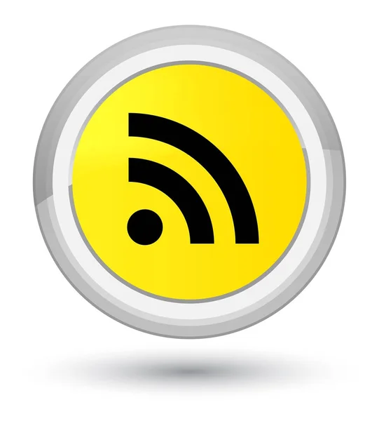 RSS icon prime yellow round button — Stock Photo, Image