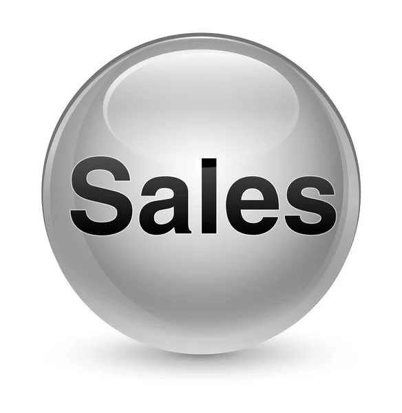 Sales glassy white round button — Stock Photo, Image