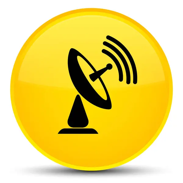 Satellite dish icon special yellow round button — Stock Photo, Image