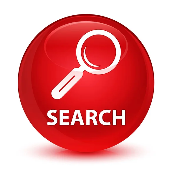Search glassy red round button — Stock Photo, Image