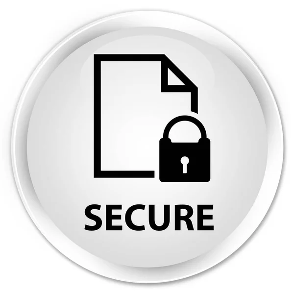 Secure (dokument sida hänglåsikon) premium vit rund knapp — Stockfoto